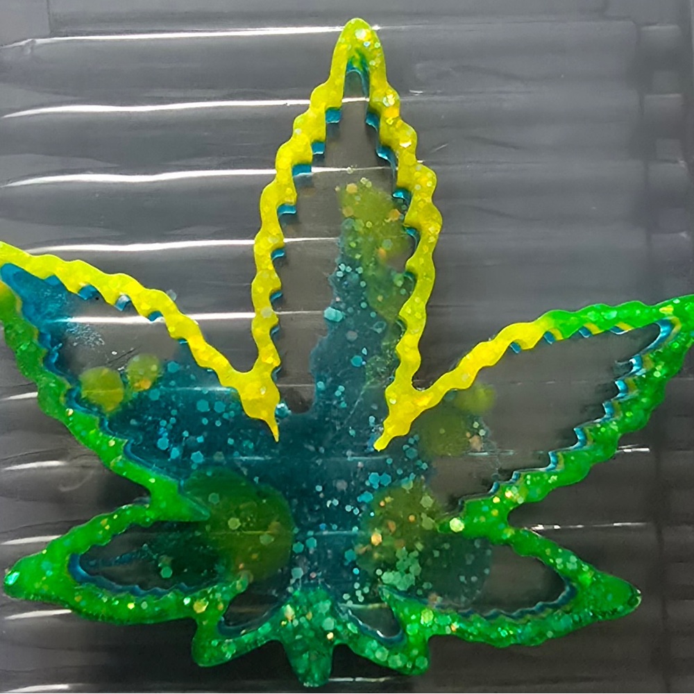 Colorful Cannabis Leaf-Shaped Decorative Piece